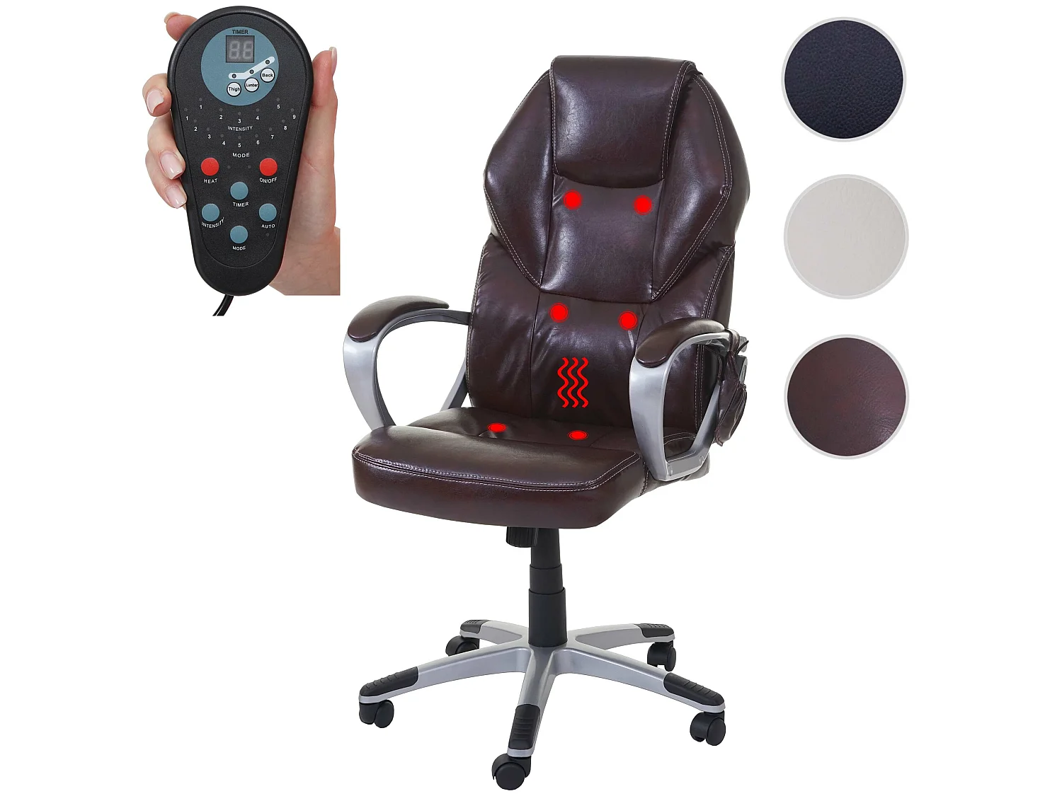 Massage-Bürostuhl MCW-A69, Bordeaux