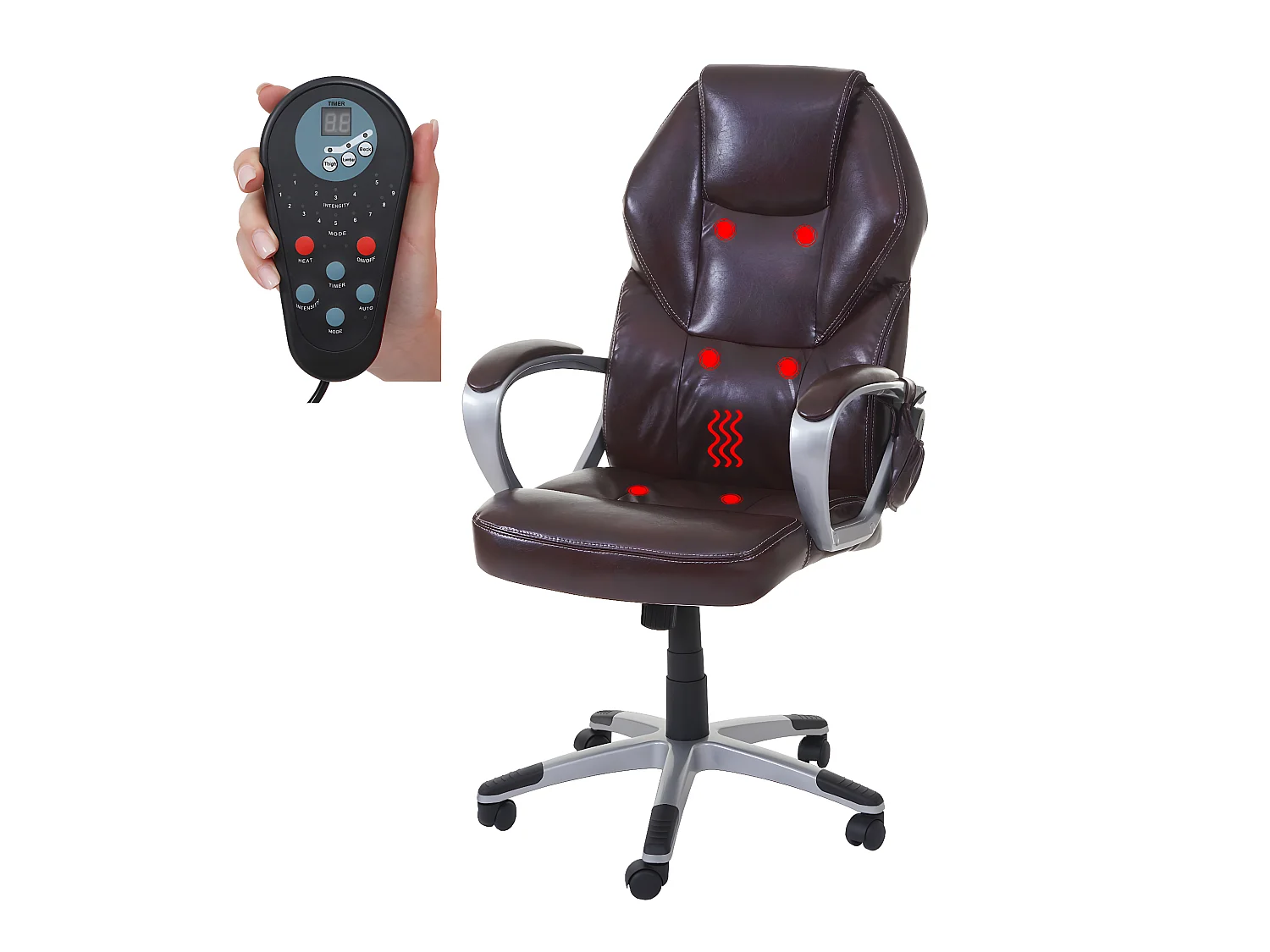 Massage-Bürostuhl MCW-A69, Bordeaux