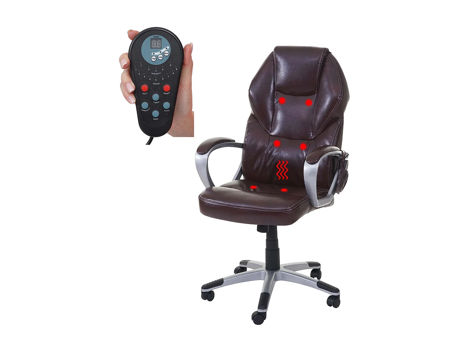 Massage-Bürostuhl MCW-A69, Bordeaux