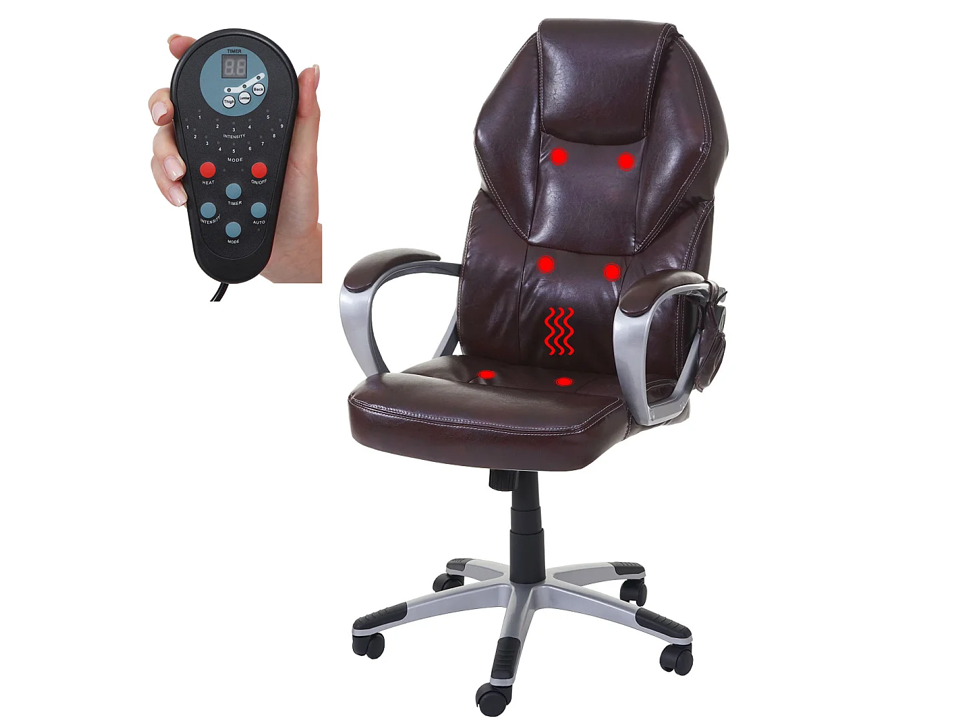 Massage-Bürostuhl MCW-A69, Bordeaux