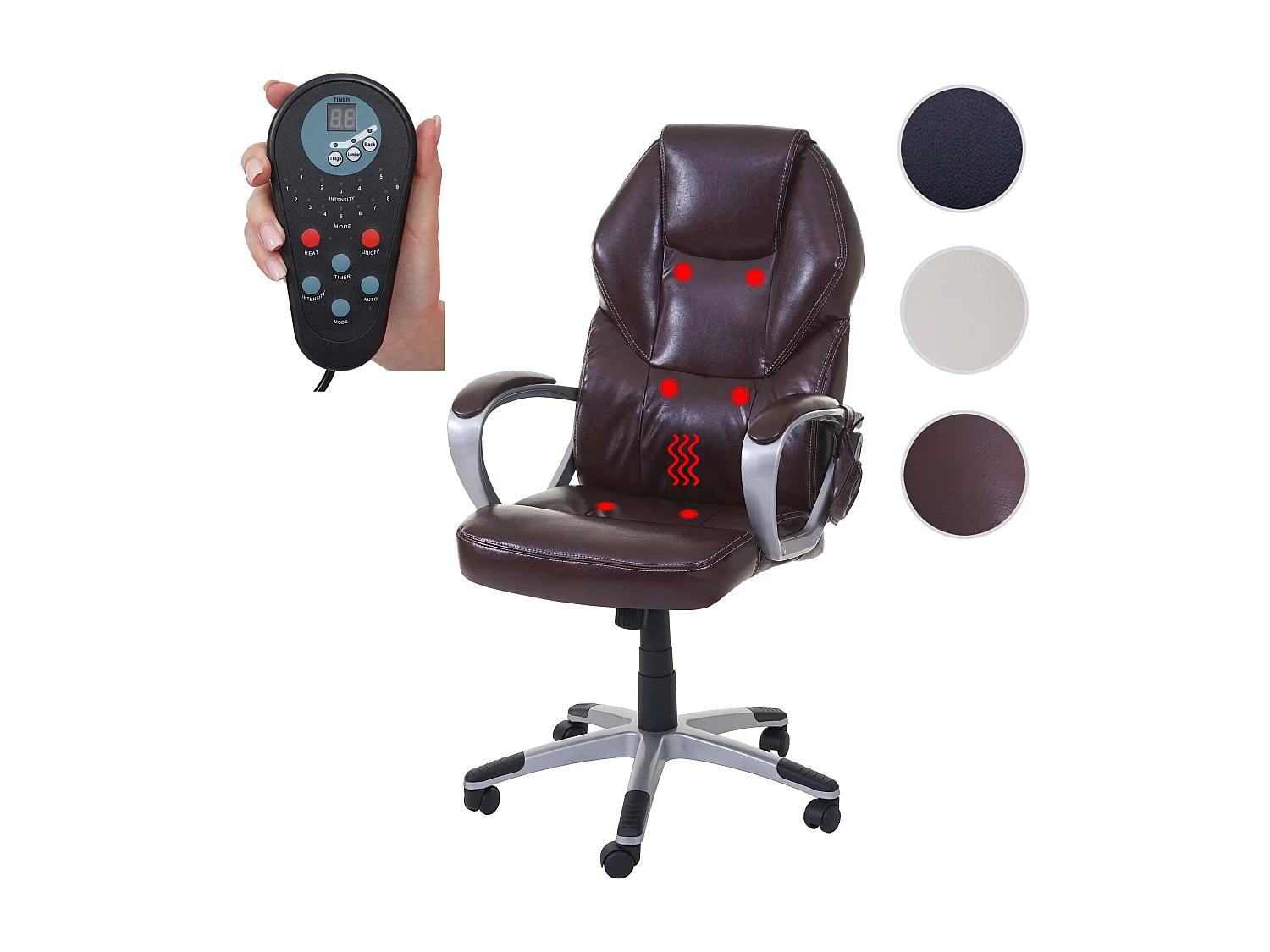 Massage-Bürostuhl MCW-A69, Bordeaux