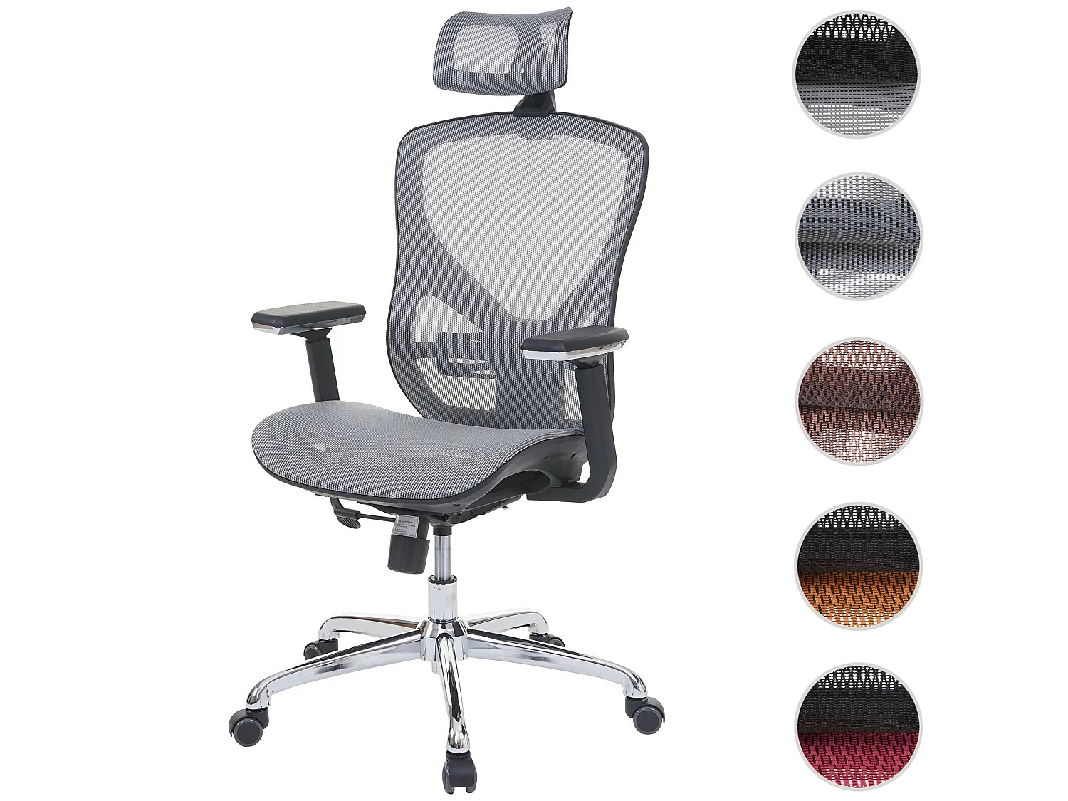 Chaise de bureau MCW-A61,  gris/gris