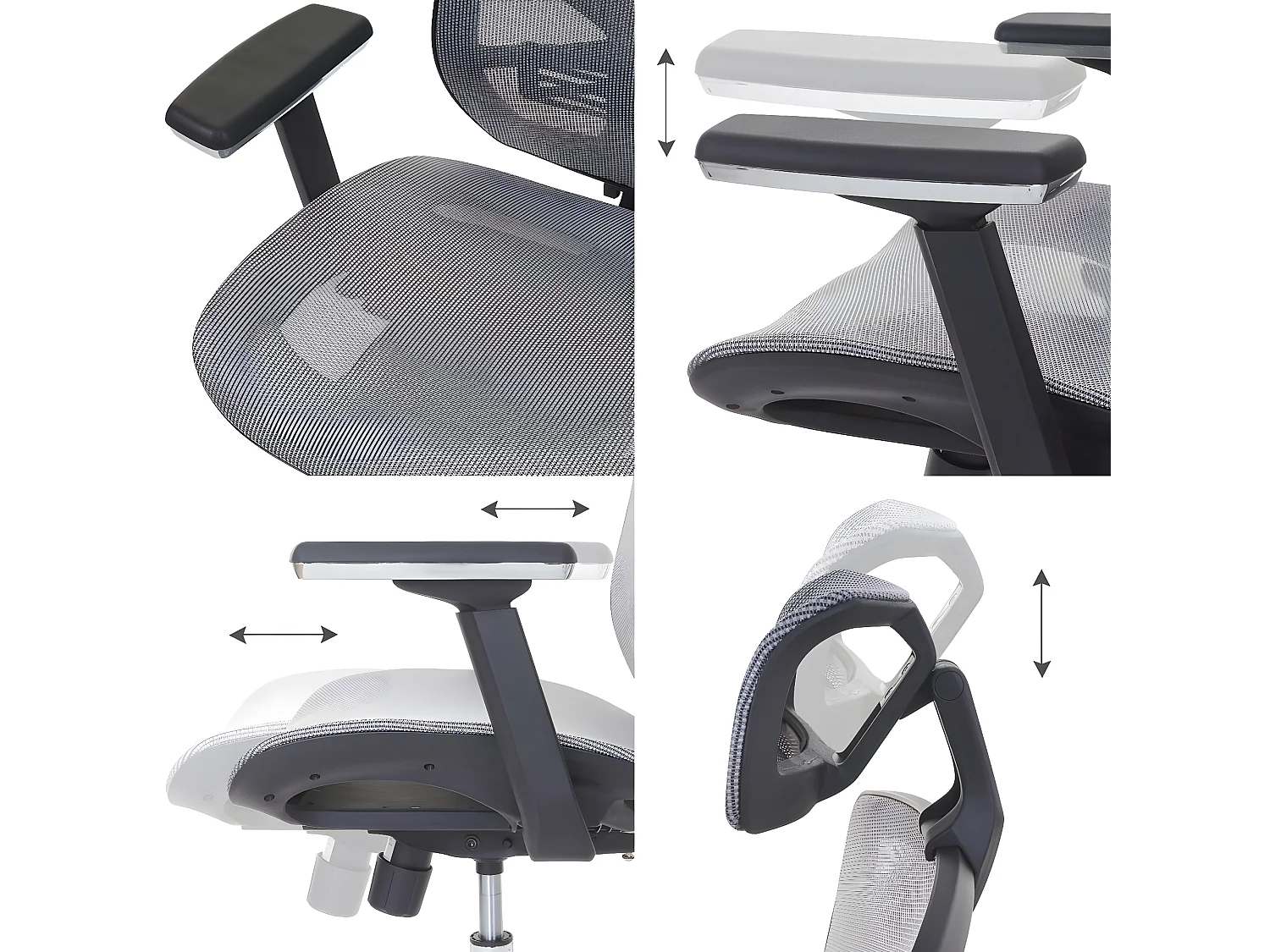 Chaise de bureau MCW-A61,  gris/gris