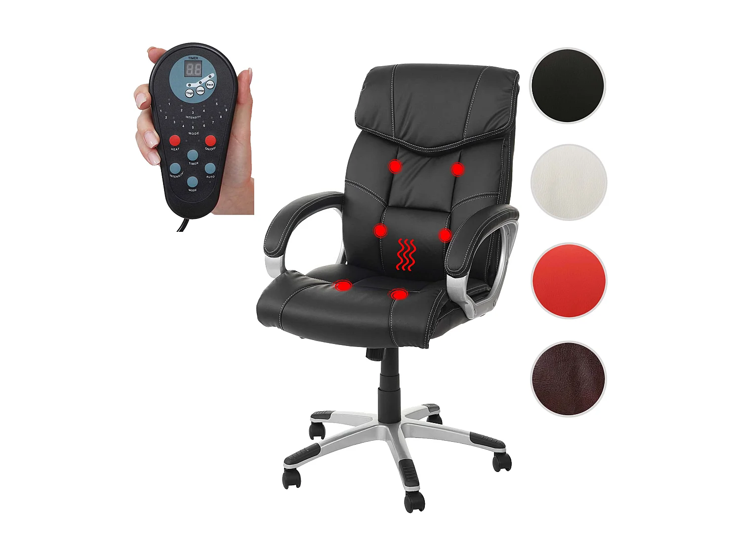 Massage-Bürostuhl MCW-A71, Schwarz