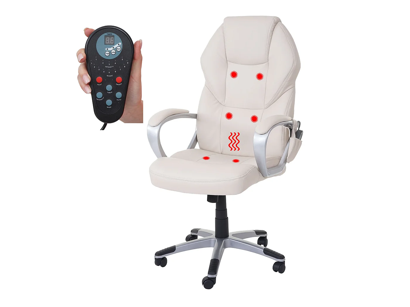 Massage-Bürostuhl MCW-A69, Creme