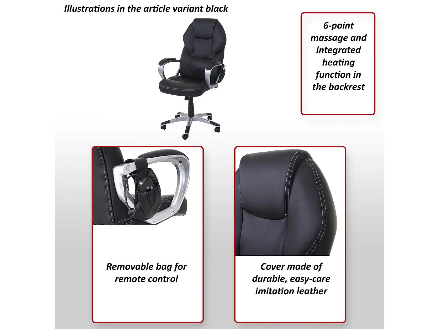 Massage-Bürostuhl MCW-A69, Creme