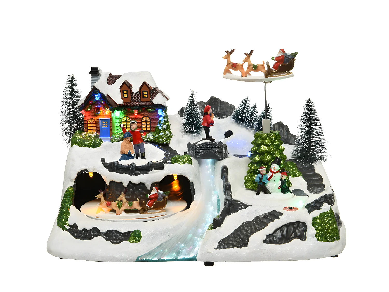 Village de Noël avec traineau du Père Noël - Nos envies deco