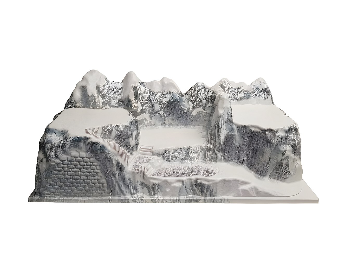 Base Village de Noël avec montagne et plateaux à décorer - 50 x 38 cm