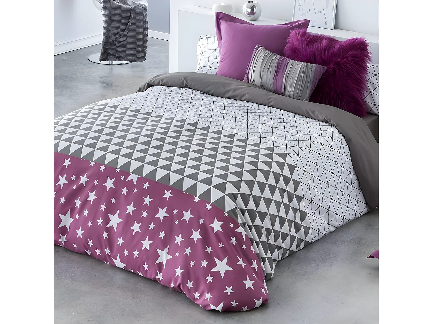 Funda Nordica TRIANGLE algodón poliéster multicolor Cama de 150