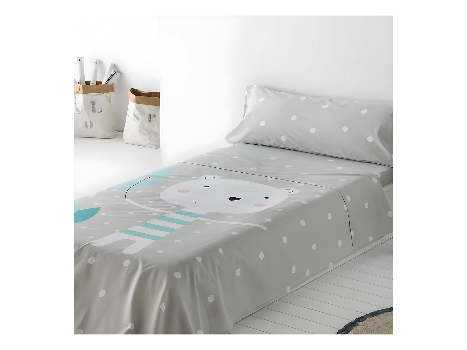 Juego de sabanas Infantil/Juvenil Jorge 100% ALGODÓN  Cama de 90 .