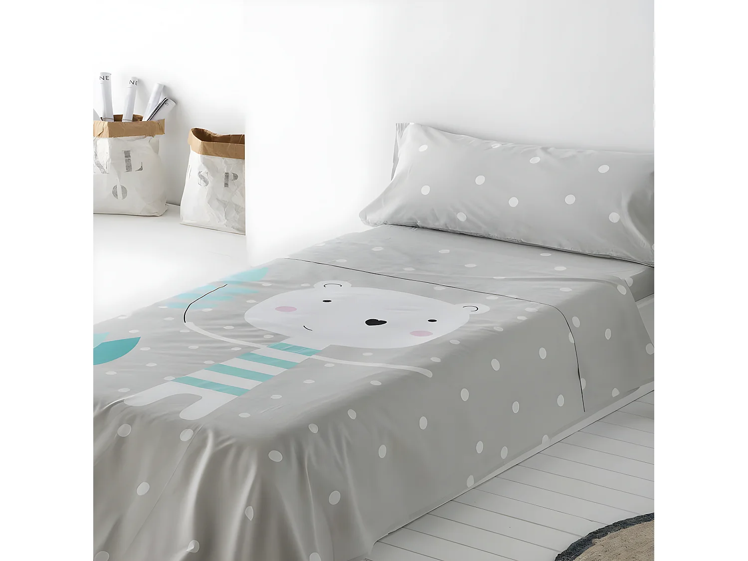 Juego de sabanas Infantil/Juvenil Jorge 100% ALGODÓN  Cama de 90 .