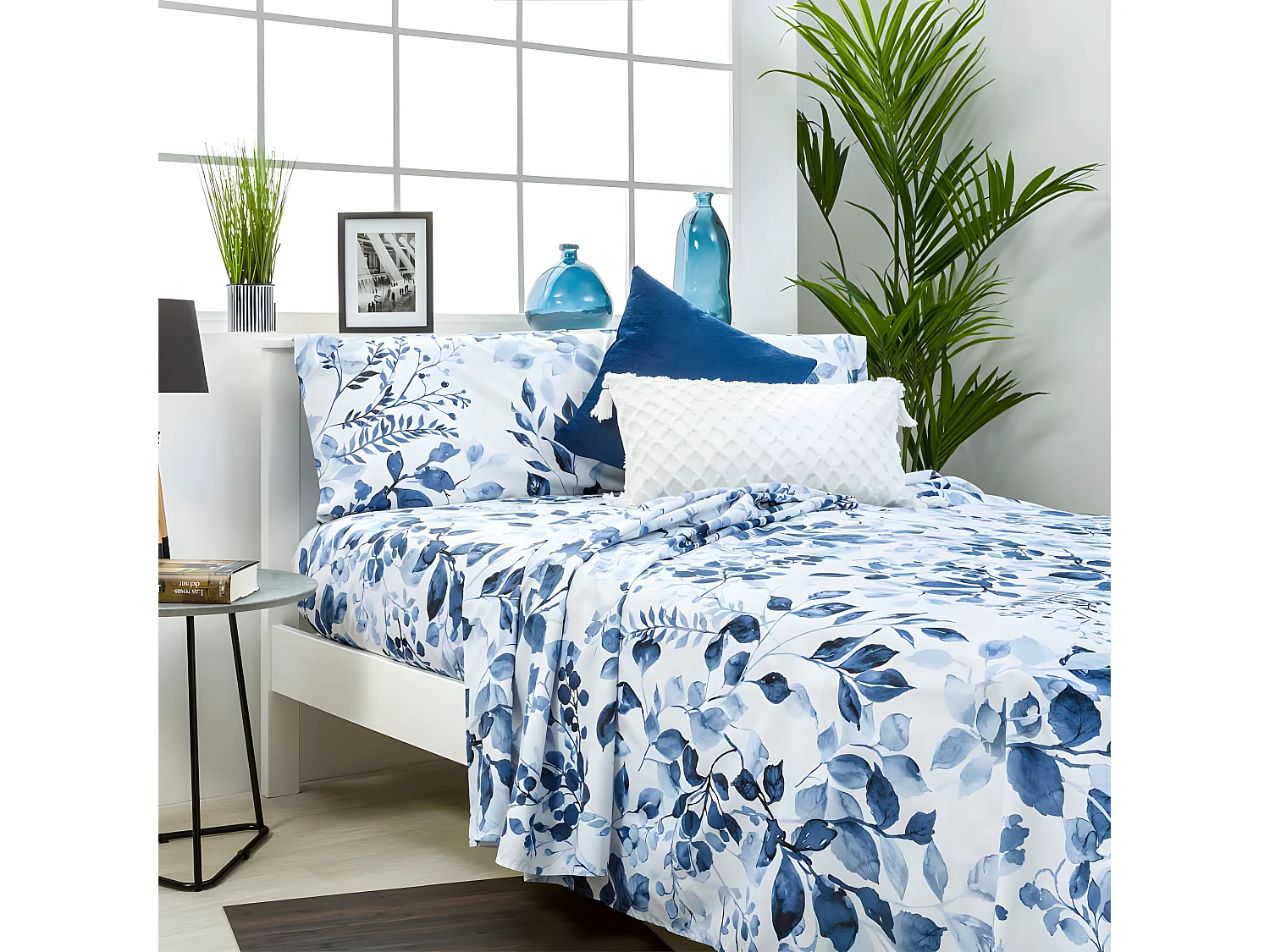 Juego de sábanas SERELLA AZUL microfibra hipoalergénica Cama 160