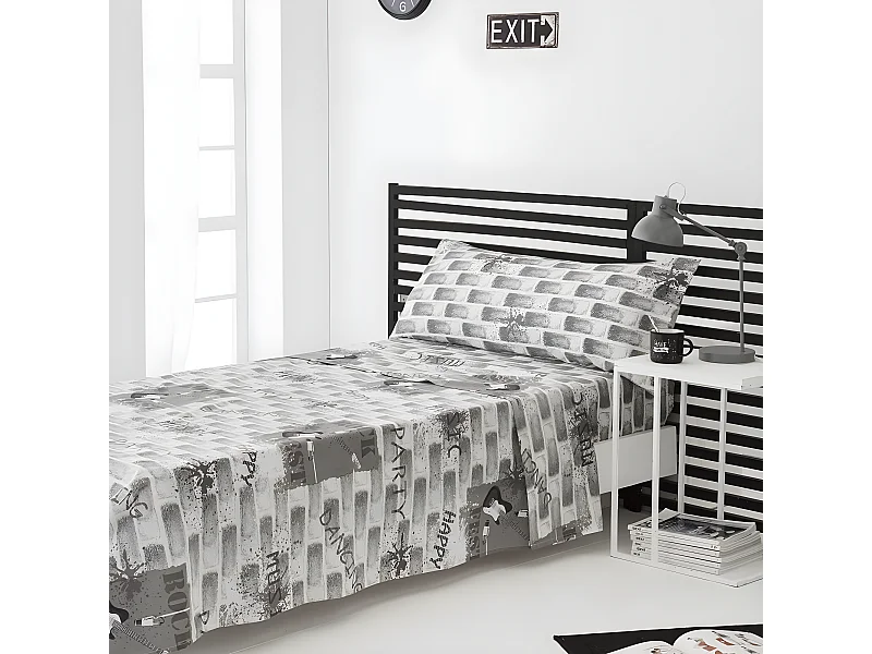 Juego de sabanas Infantil/Juvenil ROCK  Cama de 90 .