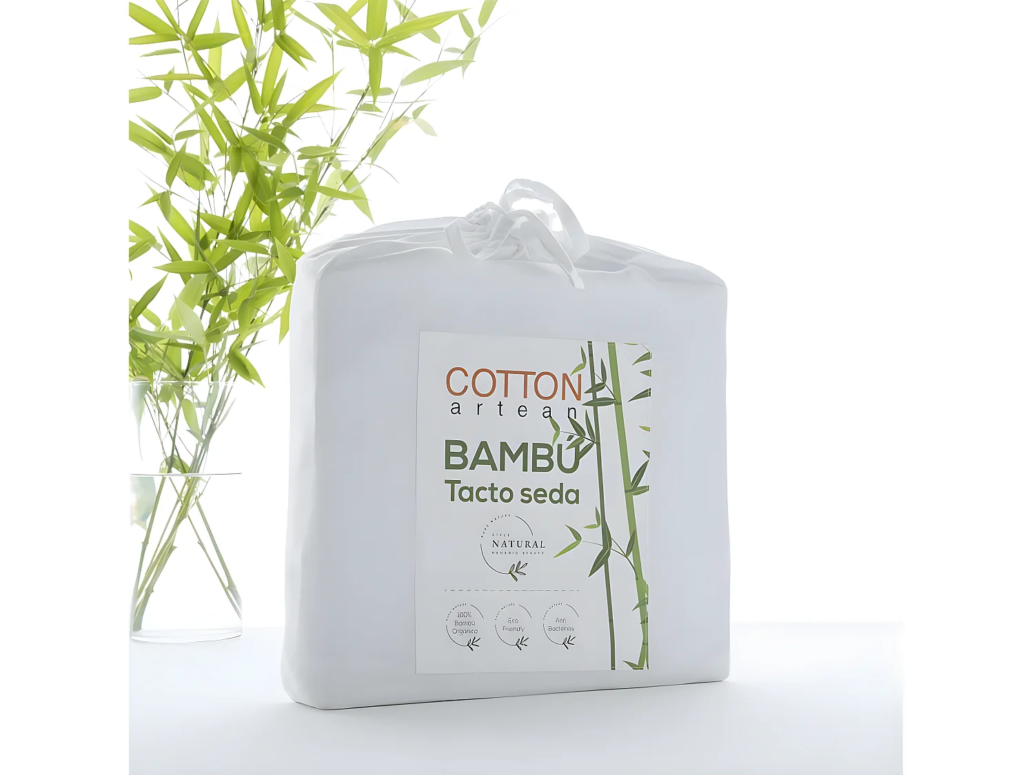 Juego de sábanas Bambú 100% orgánico Beige 270x260 Cama de 180