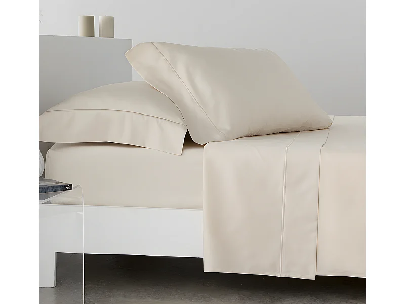 Juego de sábanas Bambú 100% orgánico Beige 270x260 Cama de 180