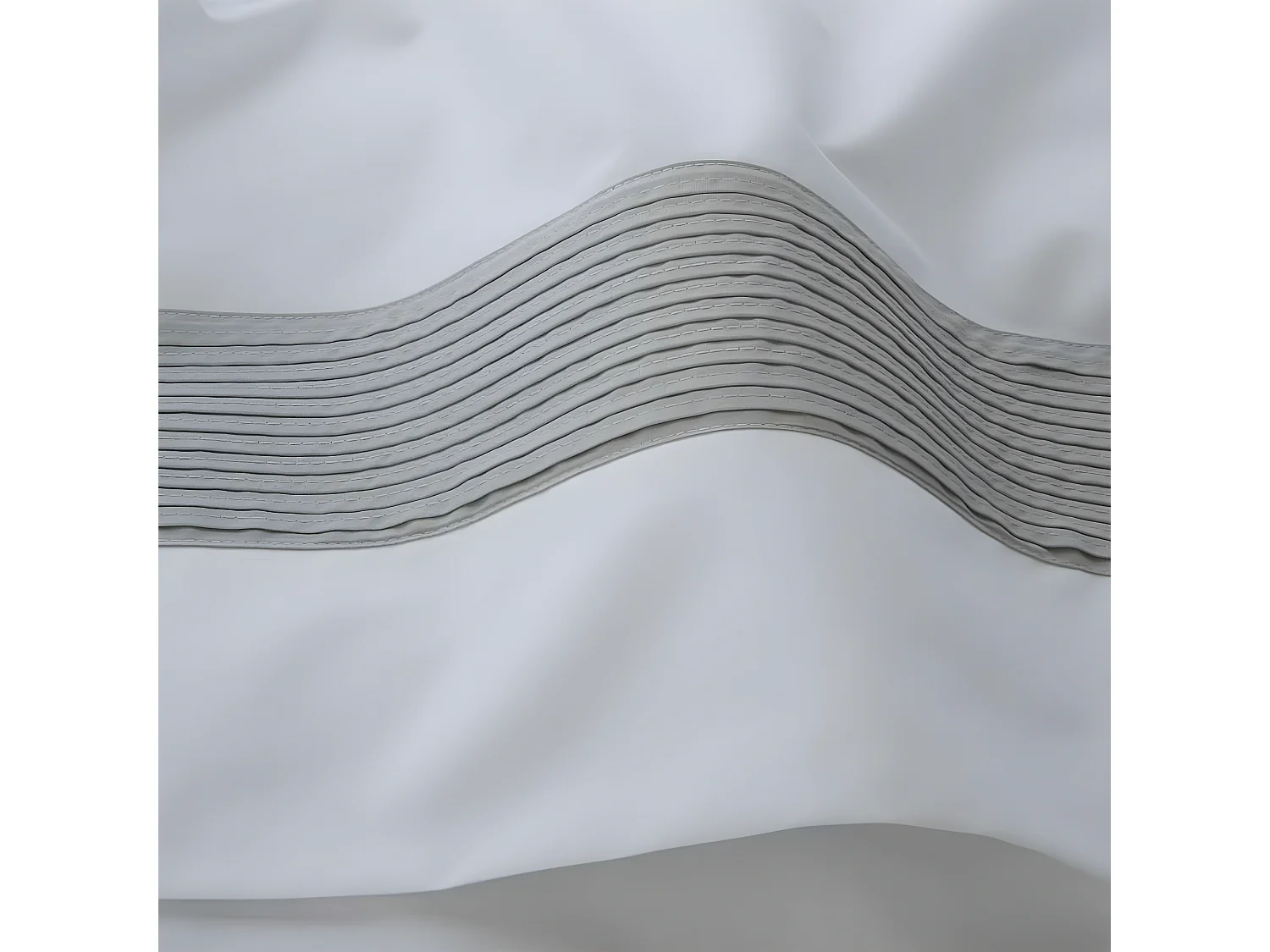 Juego de sabanas GORBEA GRIS percal algodón  Blanco 240x260 Cama de 150