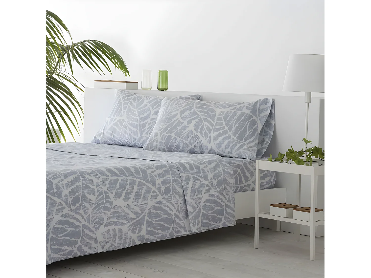 Juego de sábanas ARTEDO microfibra hipoalergénica gris  Cama 90