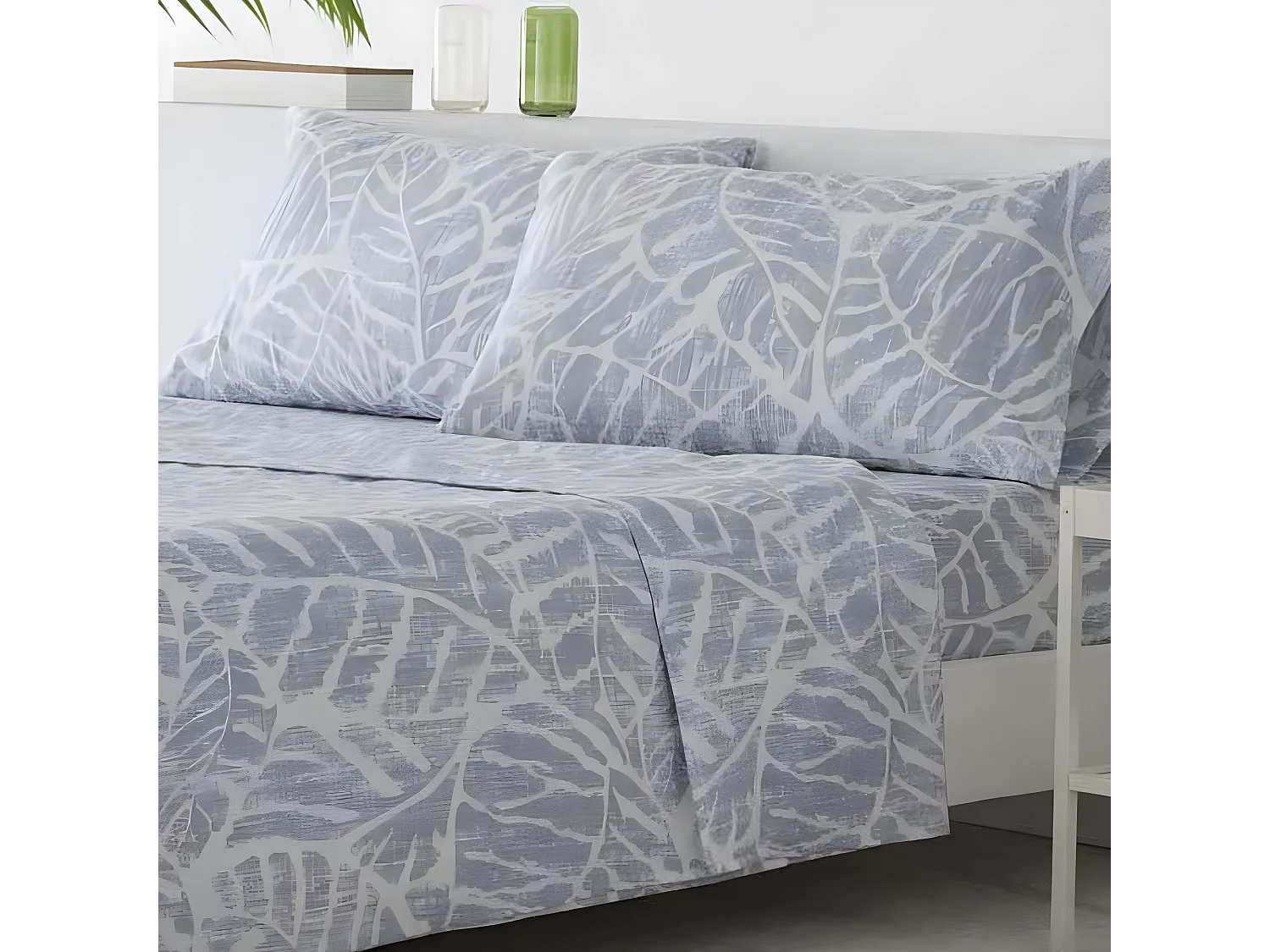 Juego de sábanas ARTEDO microfibra hipoalergénica gris  Cama 90