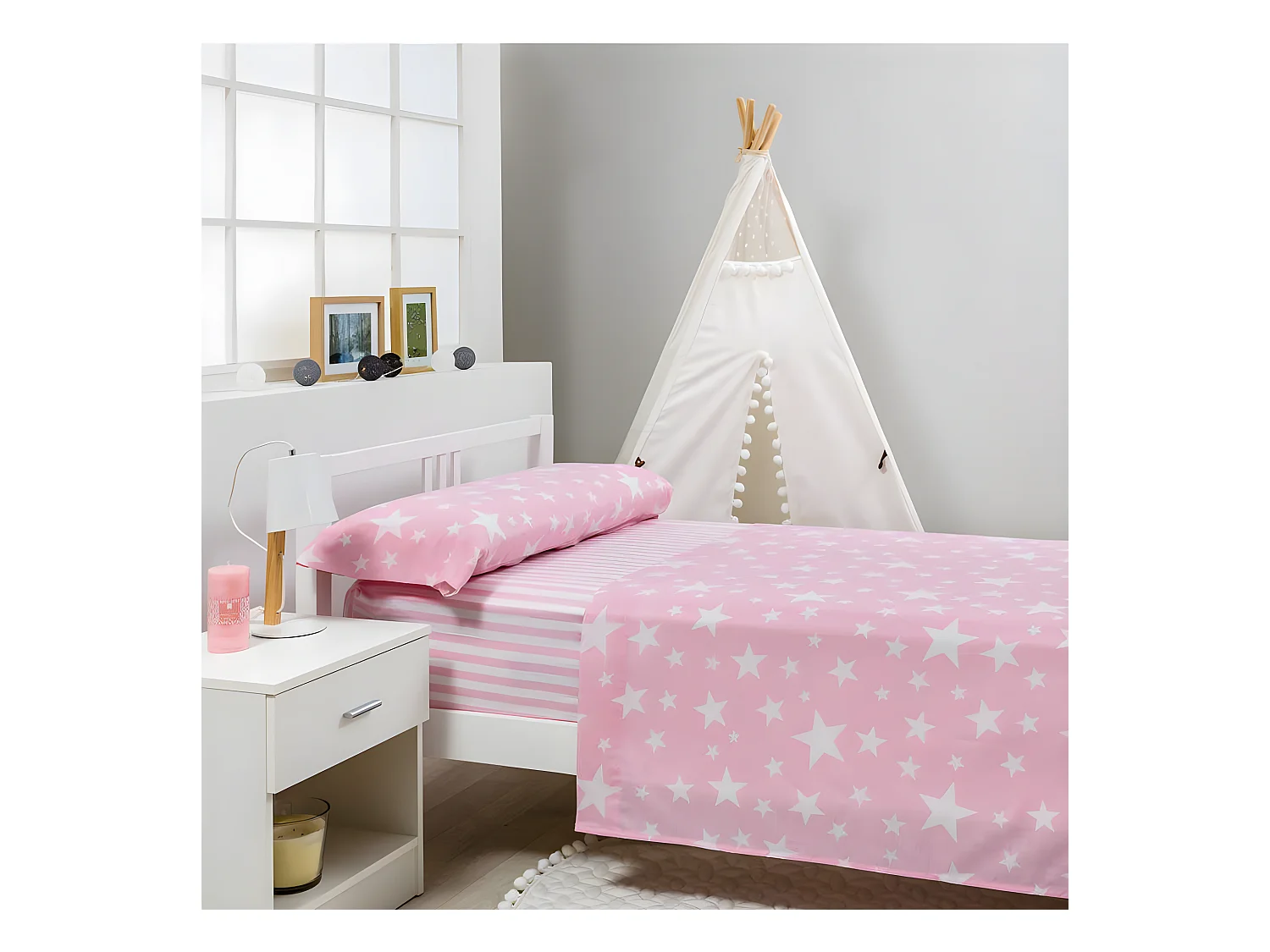 Juego de sabanas Infantil/Juvenil GIVETTE Pink ALGODÓN Poliester Cama 105