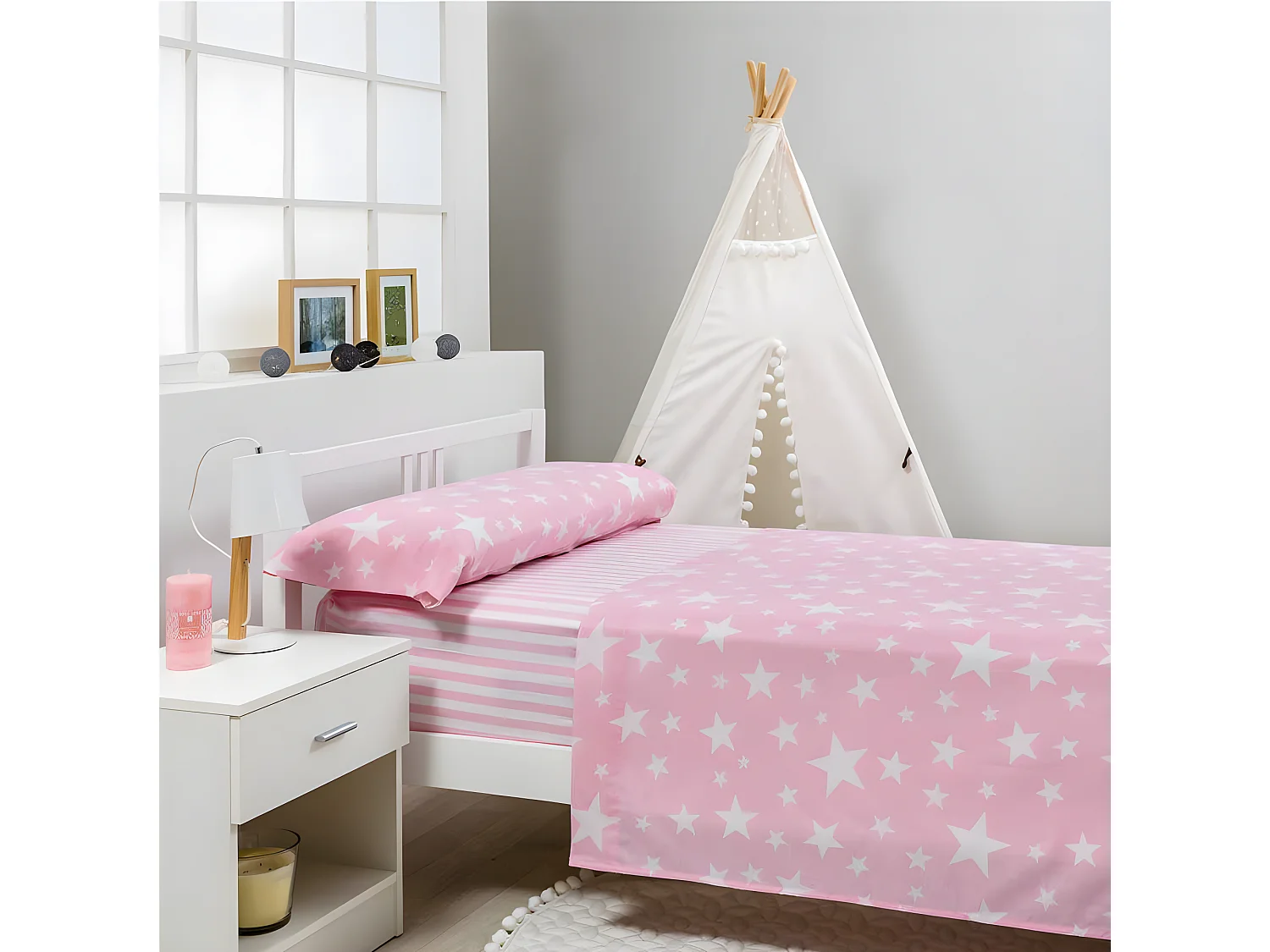 Juego de sabanas Infantil/Juvenil GIVETTE Pink ALGODÓN Poliester Cama 105