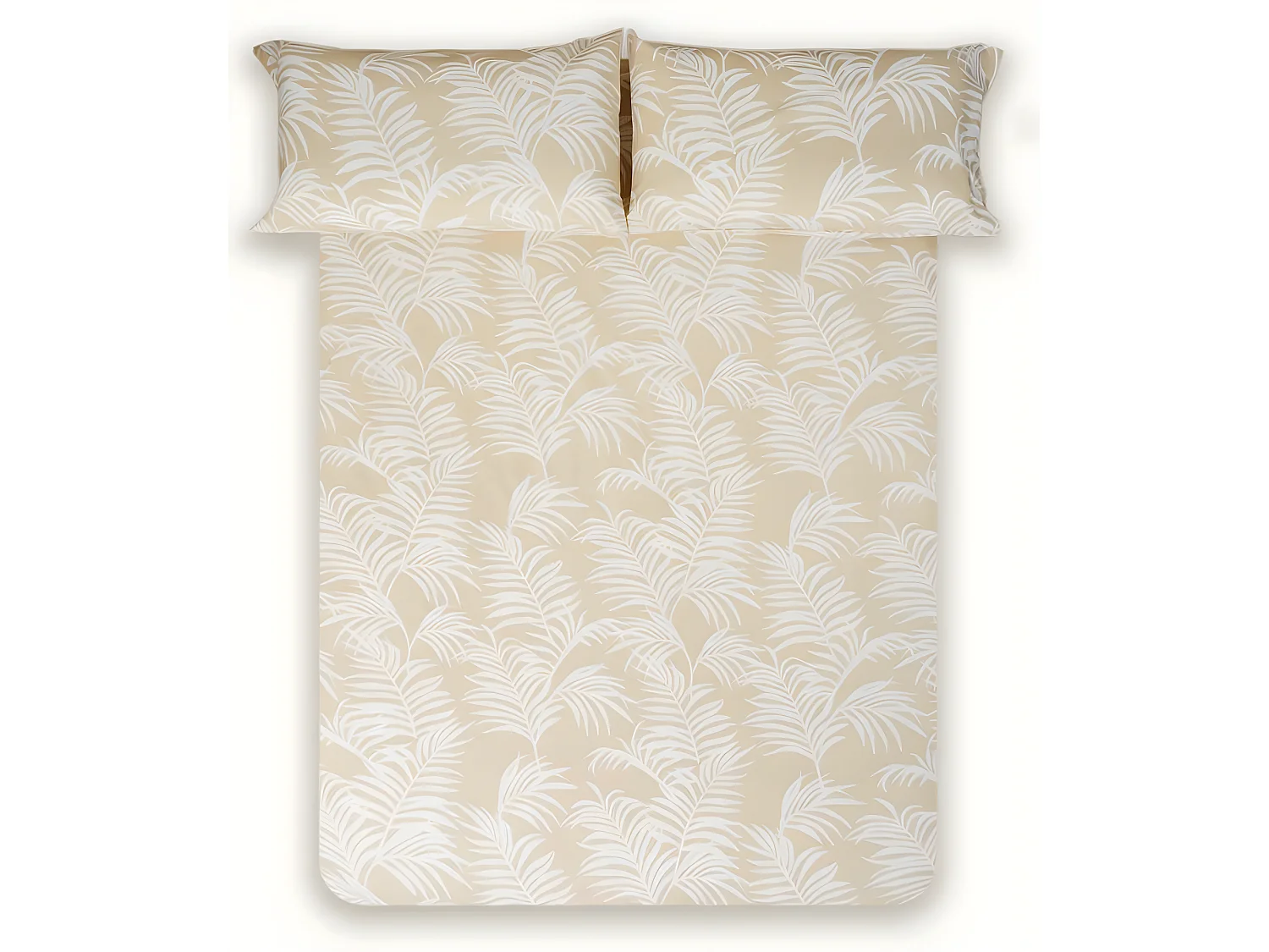 Juego de sábanas ORIO BEIGE 100% algodón orgánico beige 160x260 Cama 90