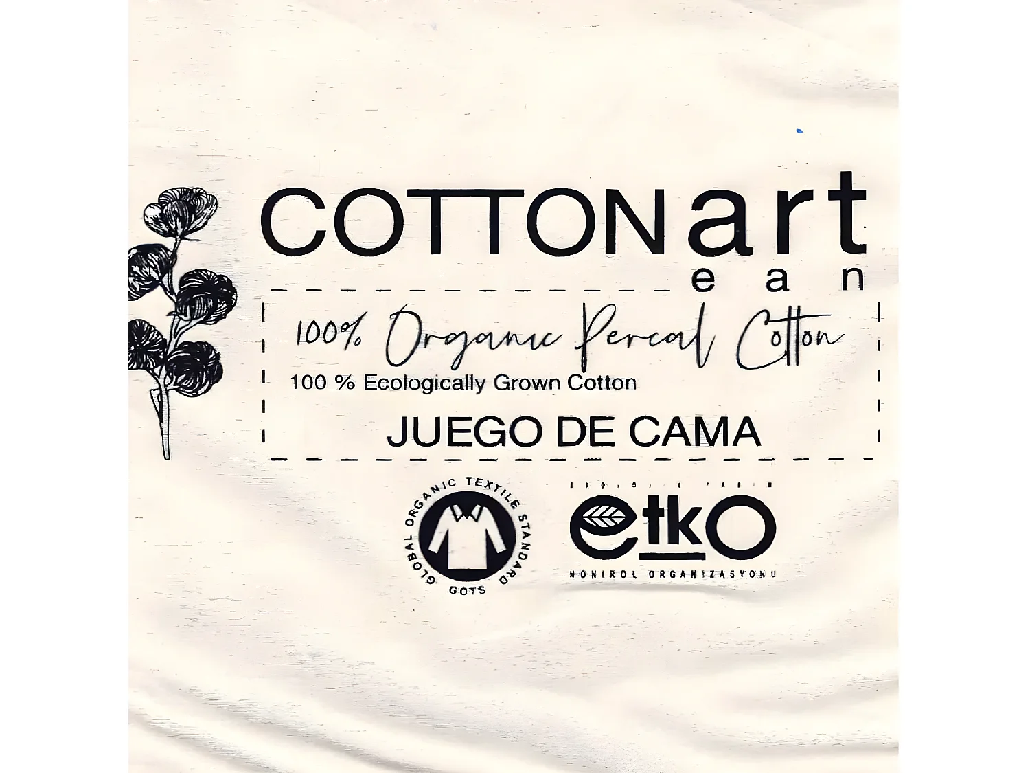 Juego de sábanas 100% algodón orgánico BLANCO 280x260 Cama 200