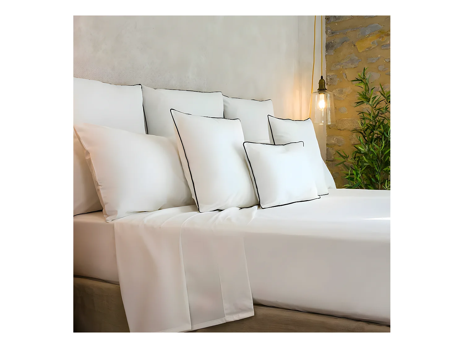 Juego de sábanas 100% algodón orgánico BLANCO 280x260 Cama 200