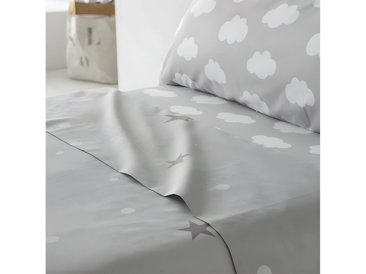 Juego de sabanas Infantil/Juvenil Luna Y Nube ALGODÓN  poliéster Cama 105