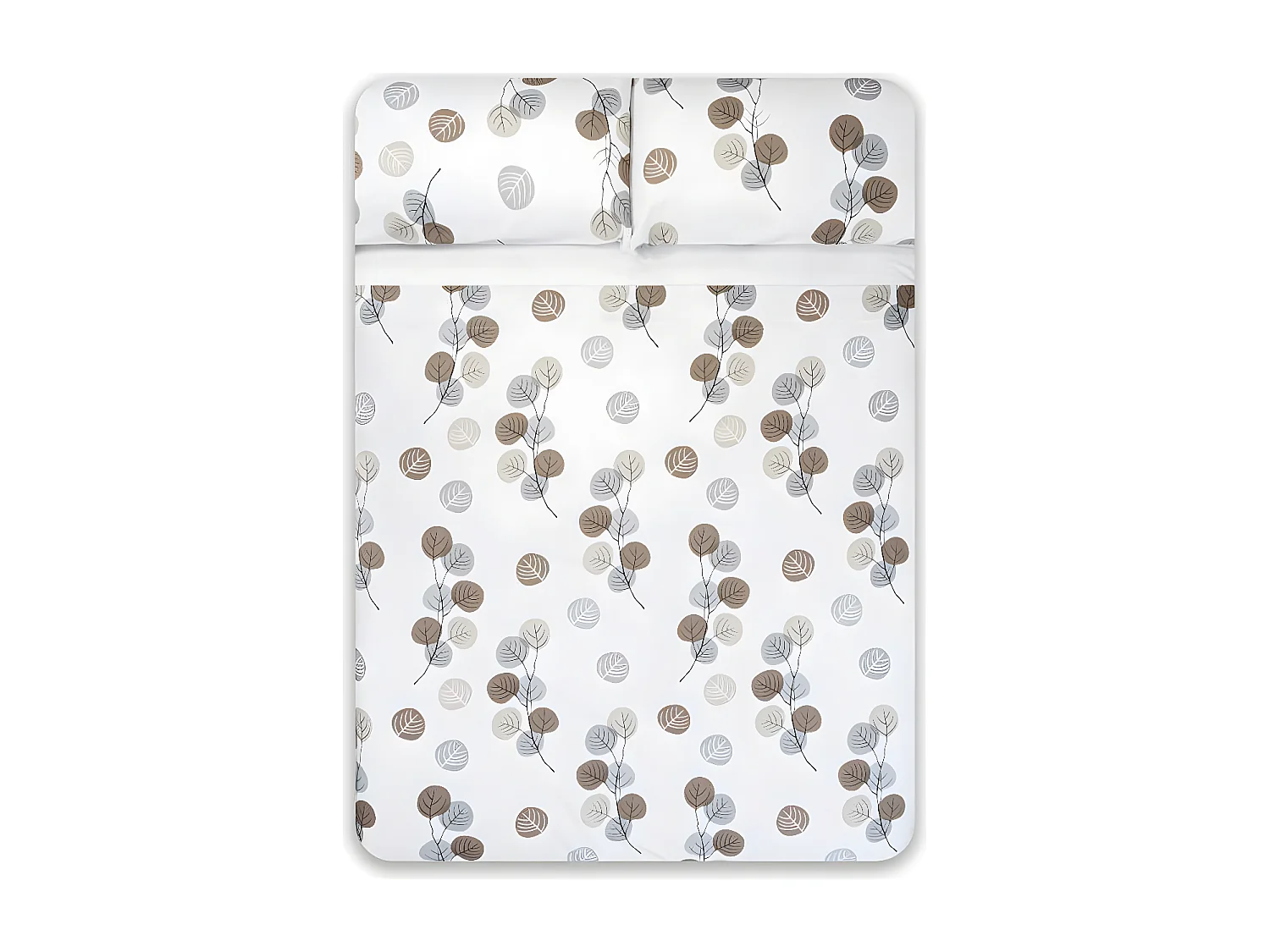 Juego de sábanas HONDARRIBIA 100% algodón orgánico gris 160x260 Cama 90