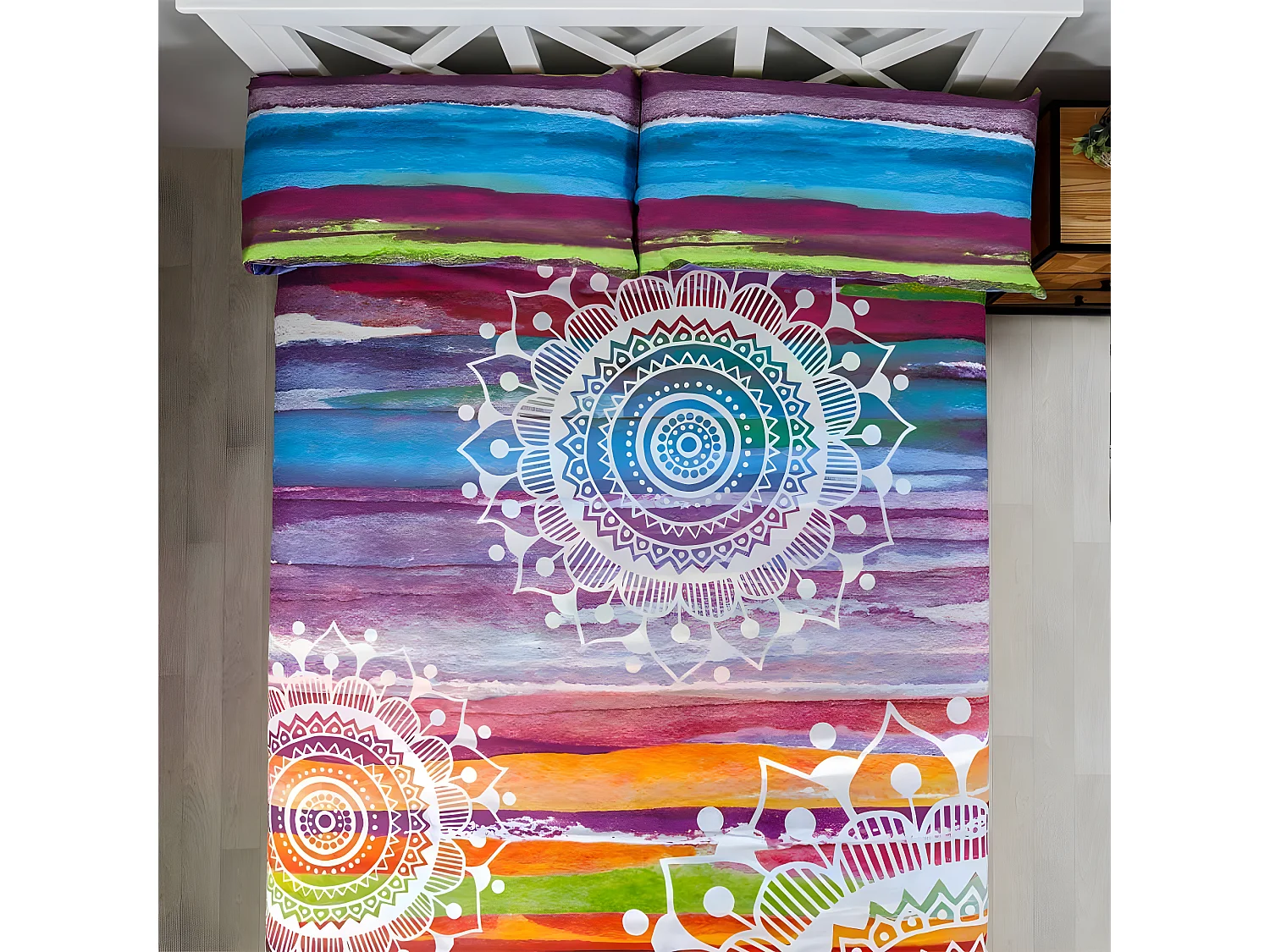 Juego de sábanas MANDALA ACUARELA  algodón poliéster Cama 160