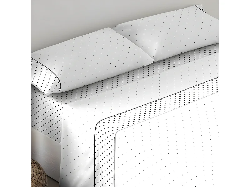 Juego de sábanas LIBRA NEGRO algodón poliéster NEGRO Cama 90