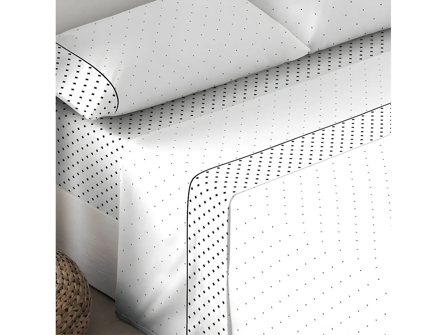 Juego de sábanas LIBRA NEGRO algodón poliéster NEGRO Cama 90