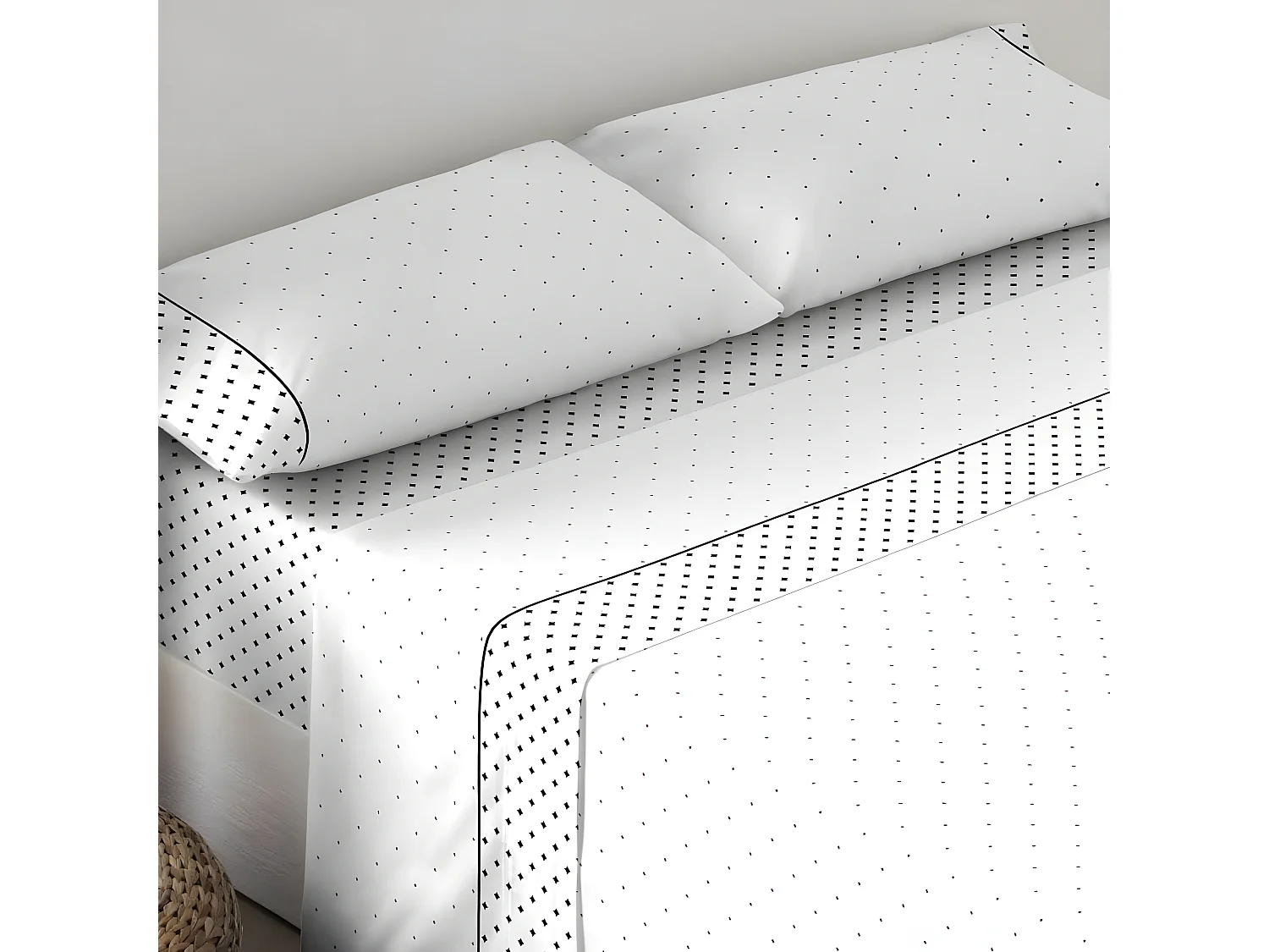 Juego de sábanas LIBRA NEGRO algodón poliéster NEGRO Cama 90