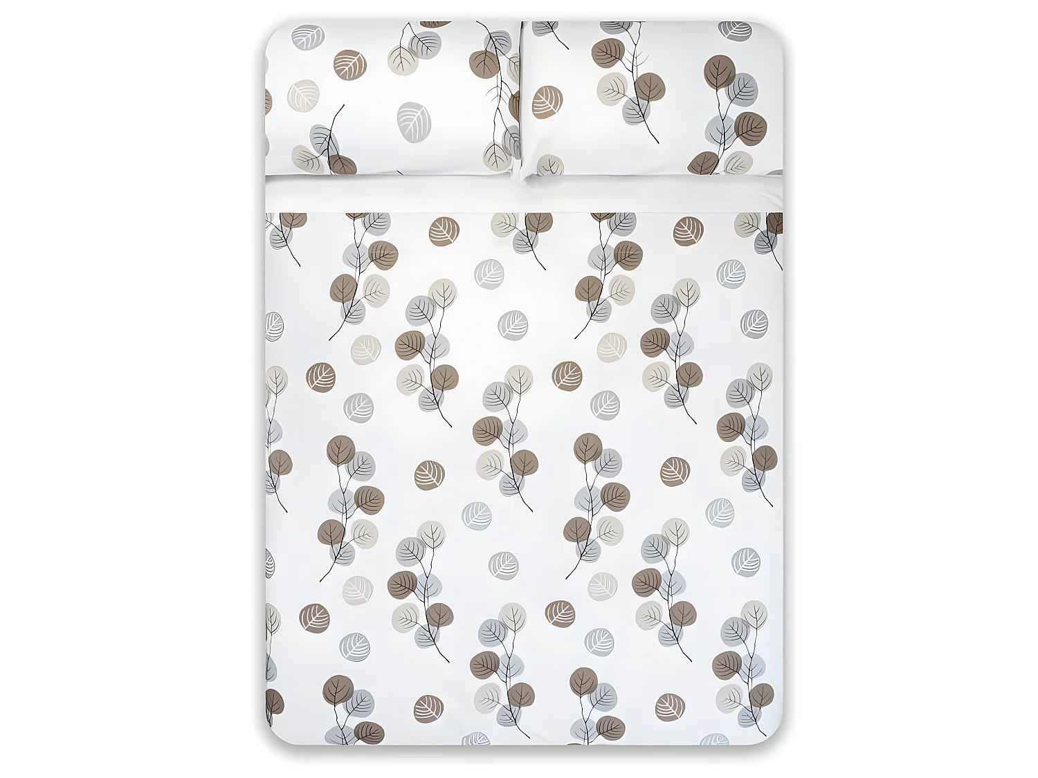 Juego de sábanas HONDARRIBIA 100% algodón orgánico gris 280x260 Cama 200