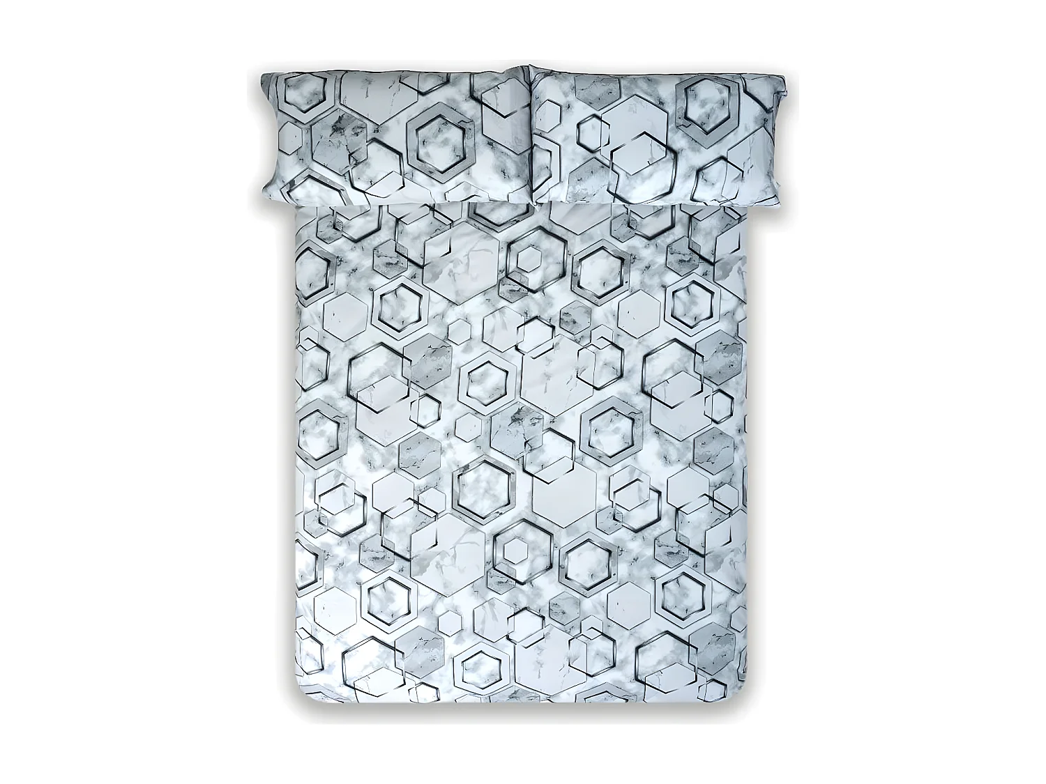 Juego de sábanas MARMOL percal algodón 180 hilos gris  Cama 90