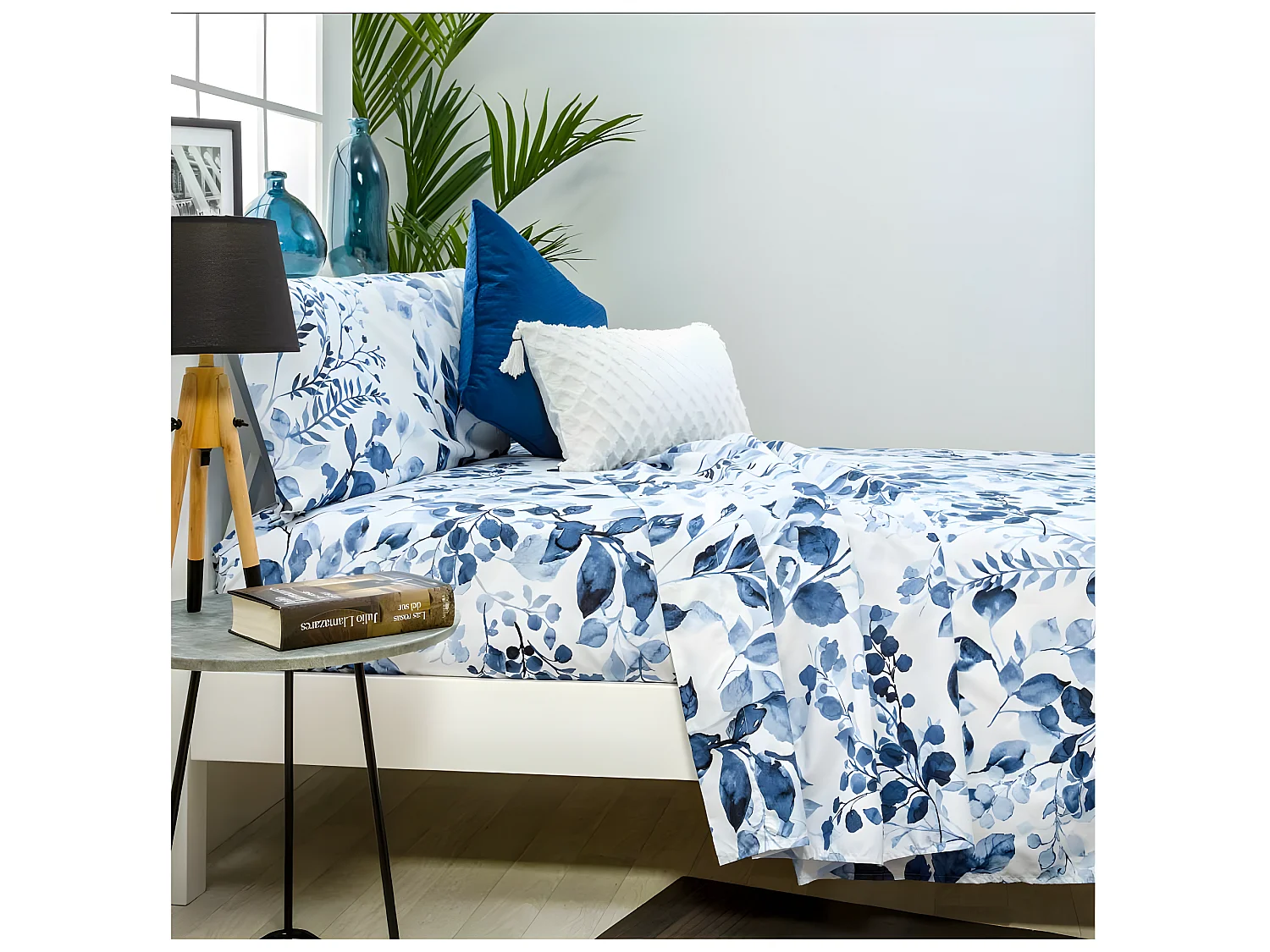 Juego de sábanas SERELLA AZUL microfibra hipoalergénica Cama 105