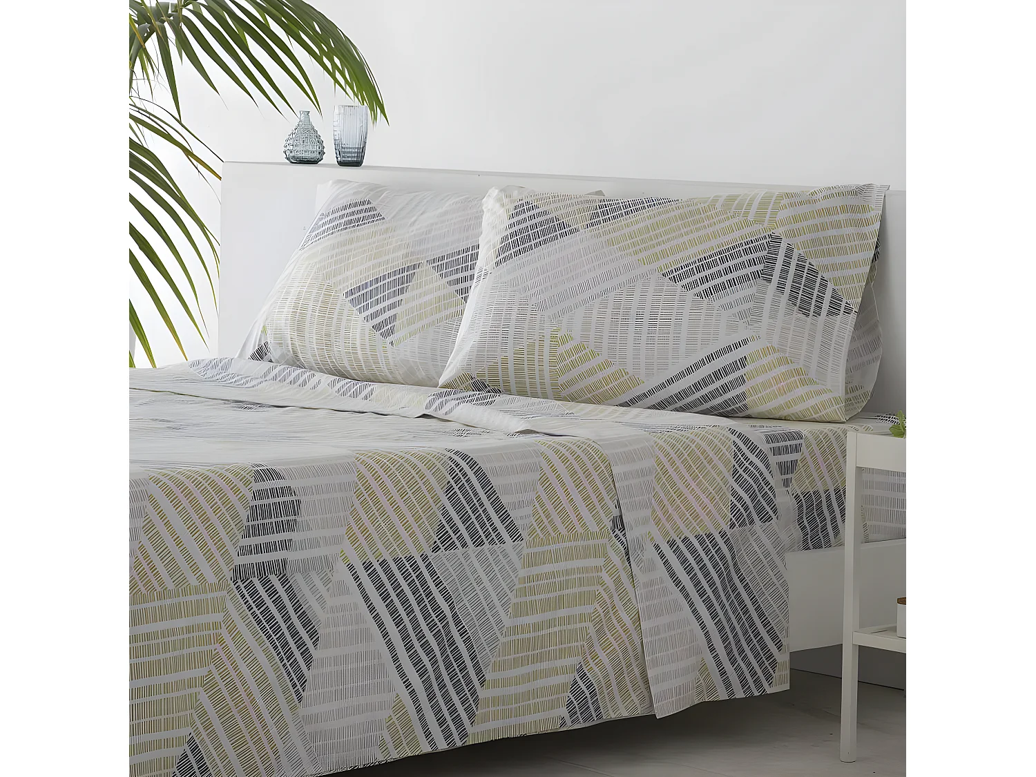 Juego de sábanas RODILES microfibra hipoalergénica gris  Cama 160