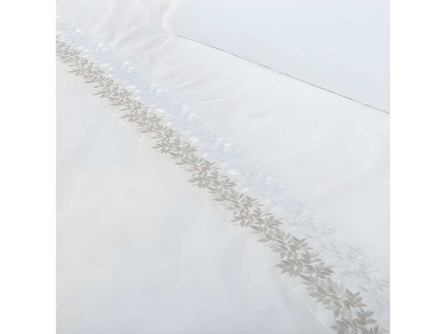 Juego de sábanas bordadas ZUYANA algodón 200 hilos blanco Cama 150