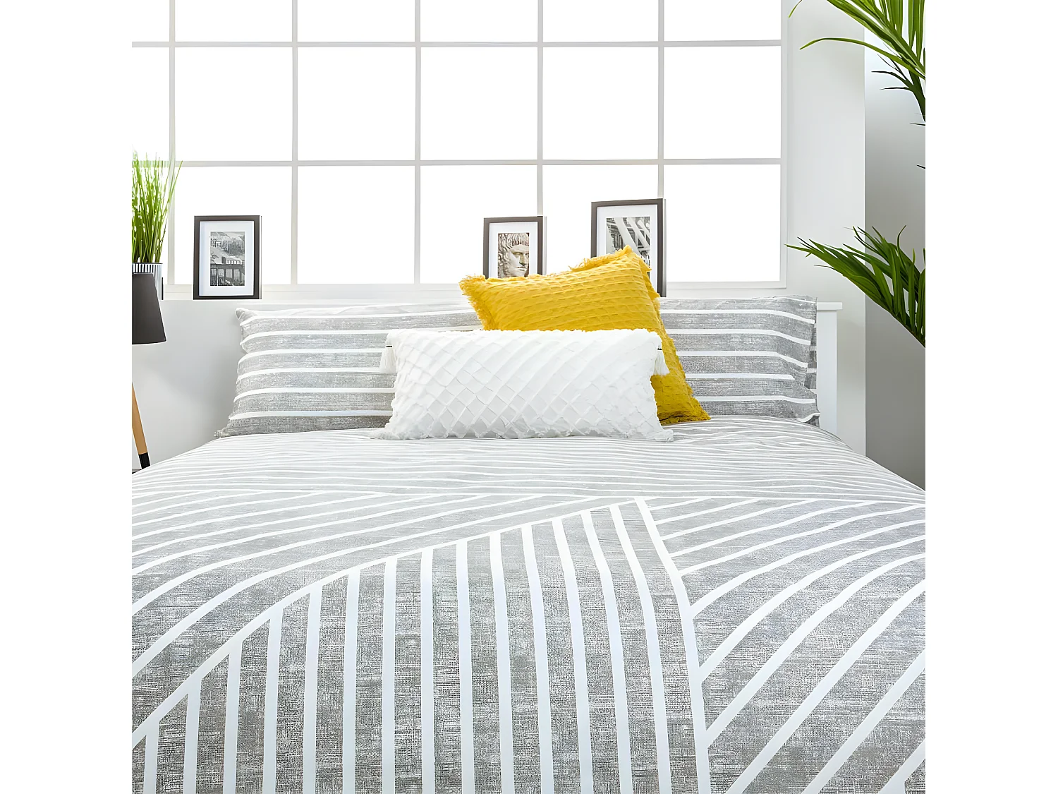 Juego de sábanas TORRETA microfibra hipoalergénica gris Cama 90