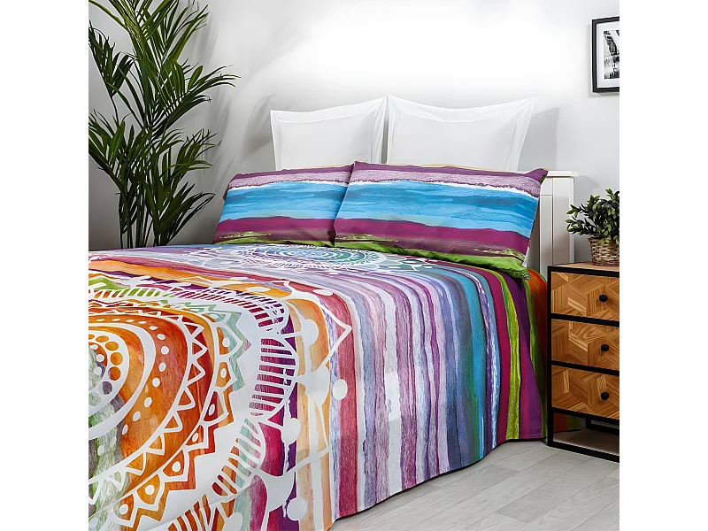 Juego de sábanas MANDALA ACUARELA  algodón poliéster Cama 90