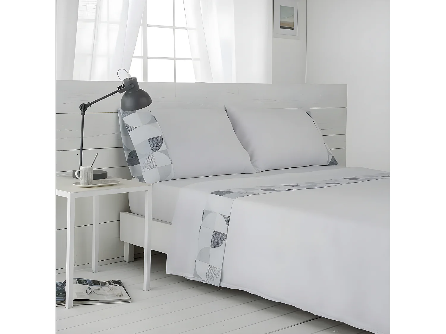 Juego de sábanas BAKER microfibra hipoalergénica BLANCO  Cama 200