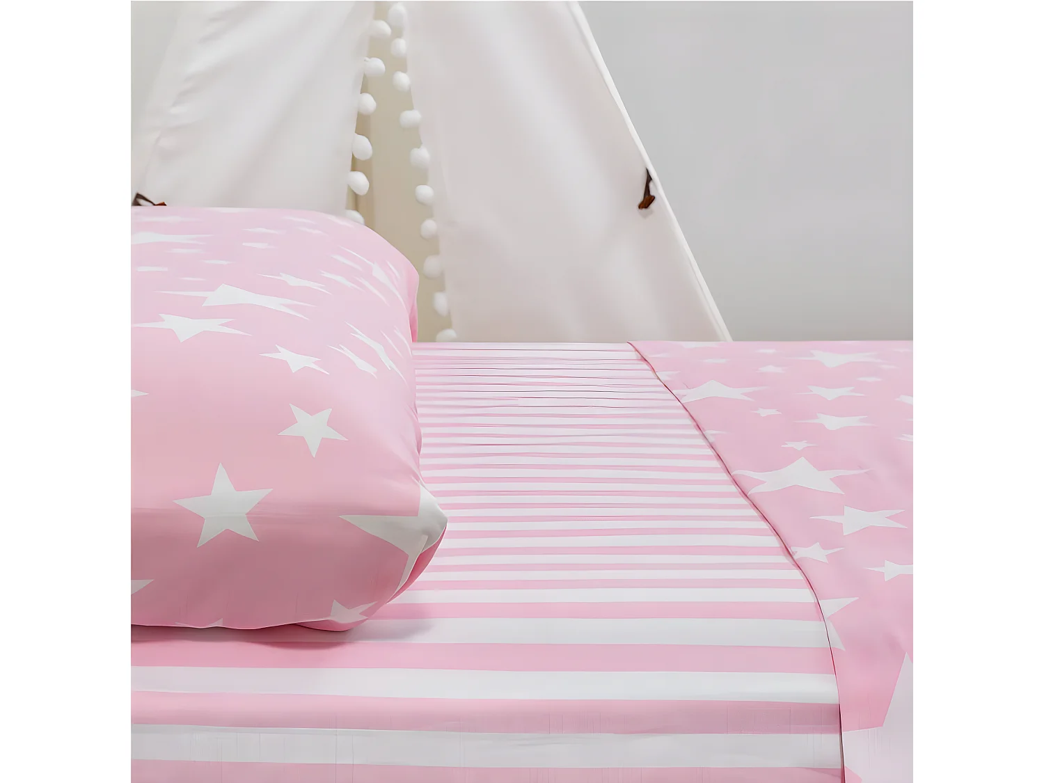 Juego de sabanas Infantil/Juvenil GIVETTE Pink ALGODÓN Poliester Cama 90