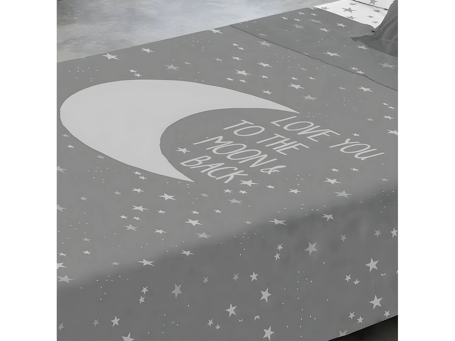 Juego de sabanas Infantil/Juvenil Moon Grey 100% ALGODÓN  Cama de 105