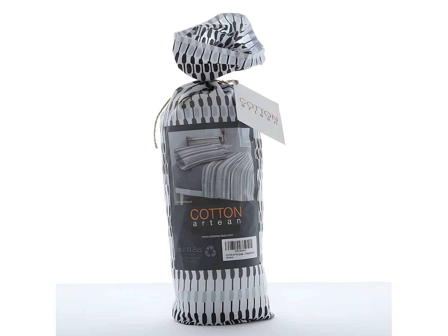 Juego de sábanas ICHURUN algodón poliéster reciclado gris Cama 90