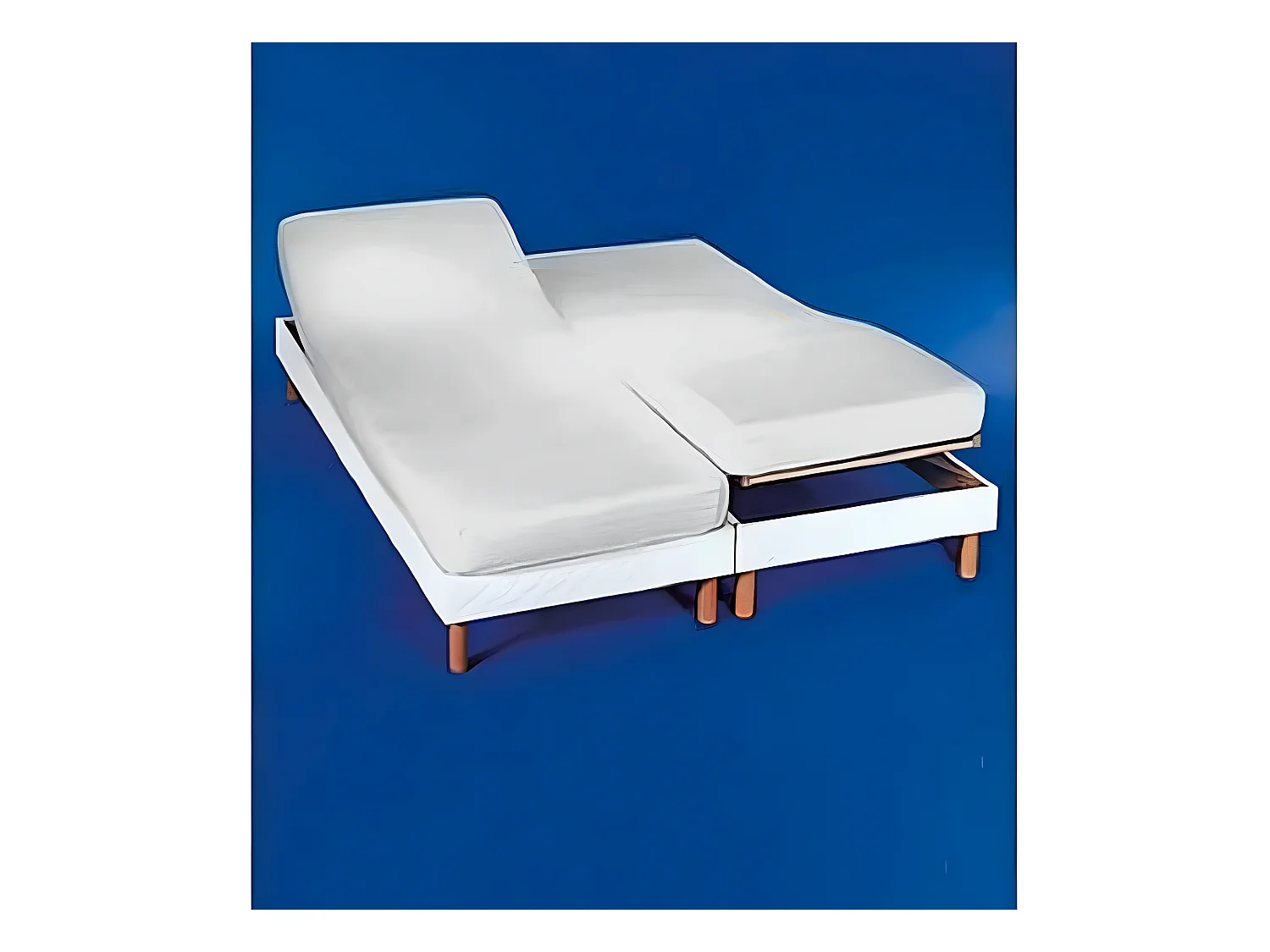 Sábana Bajera Ajustable Camas dobles articuladas 180 x 190/200 blanco