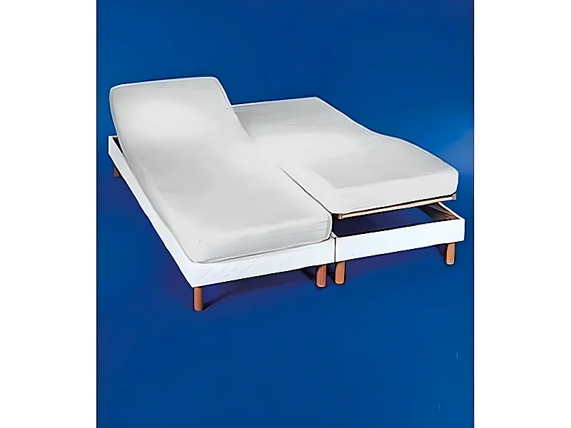 Sábana Bajera Ajustable Camas dobles articuladas 180 x 190/200 blanco