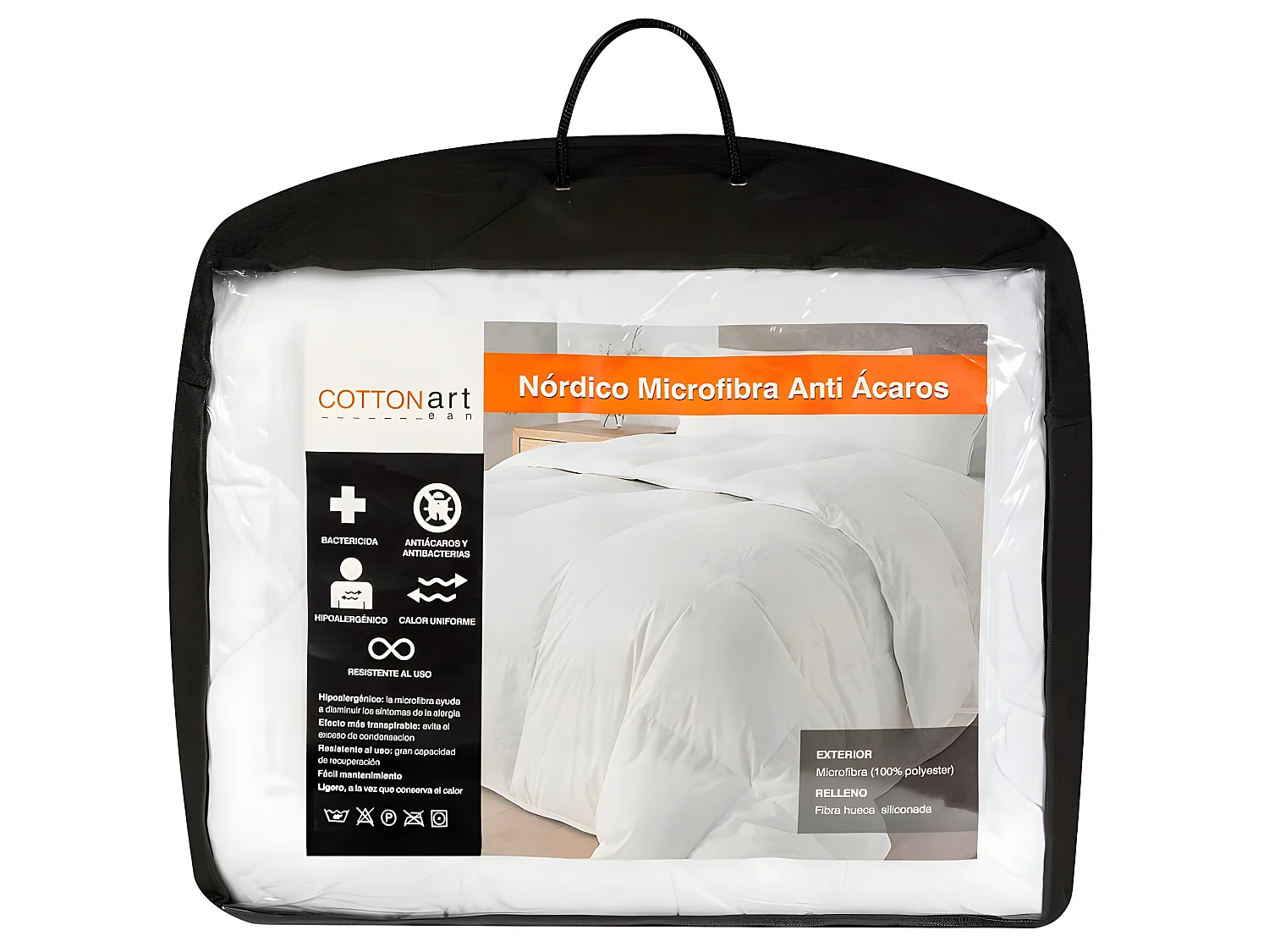 Relleno nórdico LANDA Fibra Anti ácaros 400 gr/m² blanco cama 180