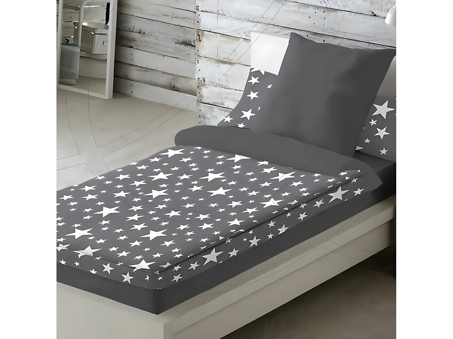 Saco nordico con Relleno GIVETTE para Cama 90 x 190/200 gris