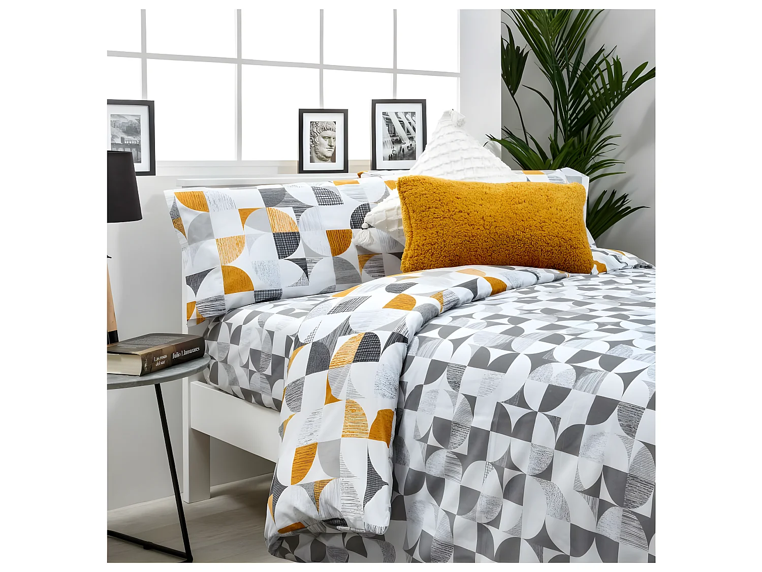 Funda Nordica Reversible CARNABY GREY algodón poliéster Cama de 200
