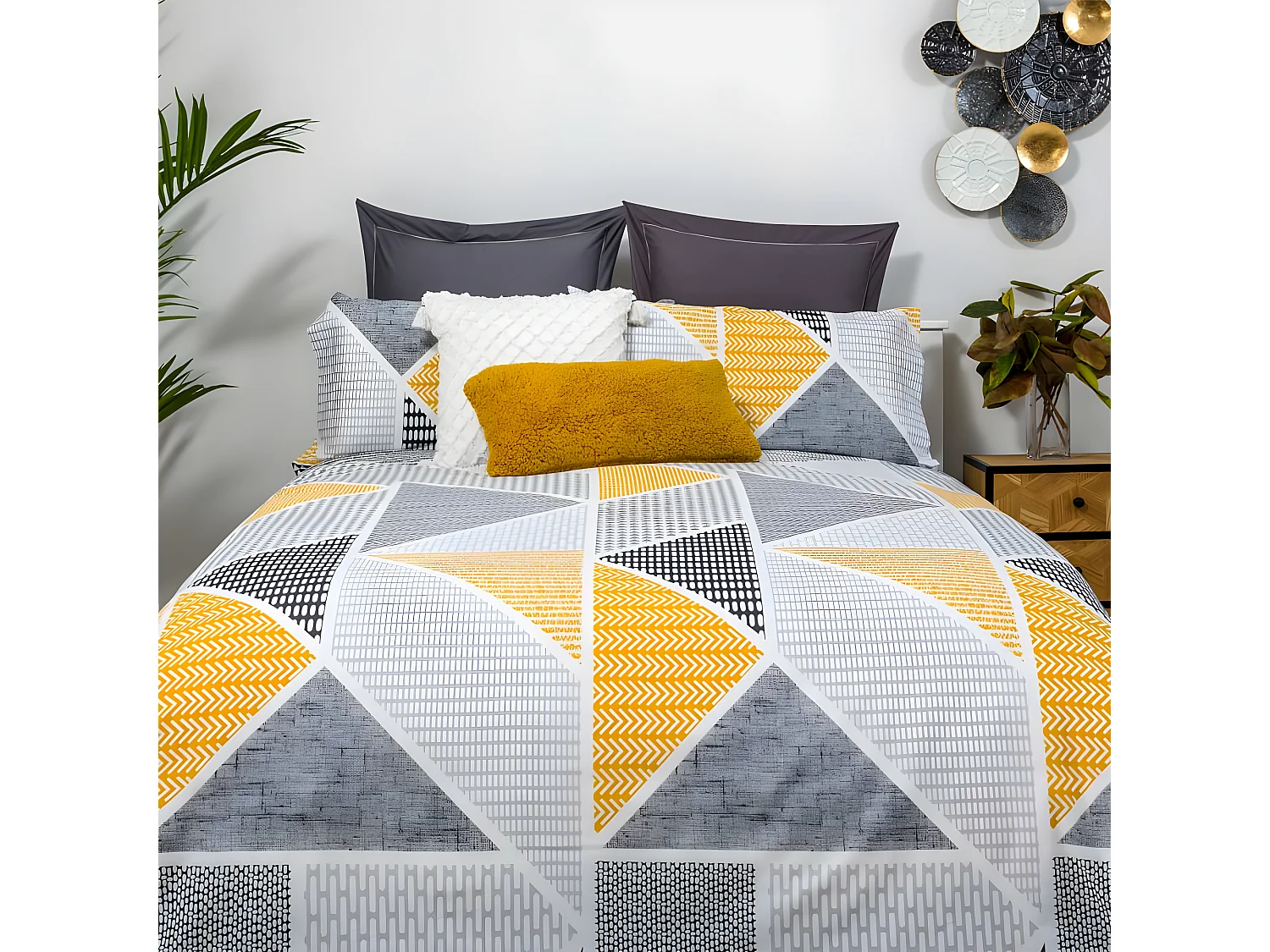 Funda Nordica Reversible GEKA algodón poliéster gris 180 X 220 Cama de 105